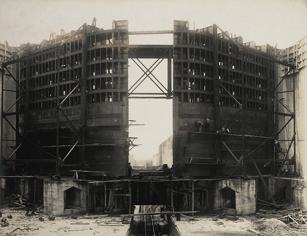 A set of lock gates at Gatun