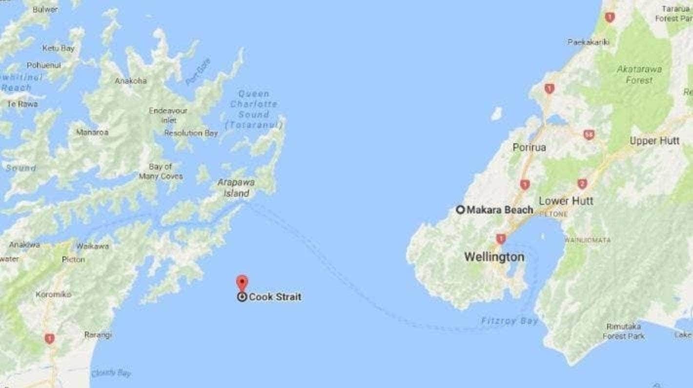 Map of Cook Strait