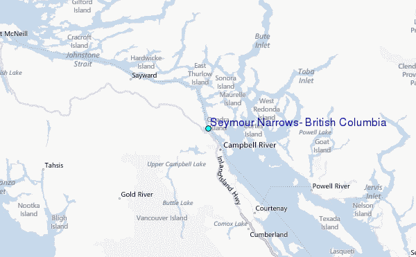 Map of the area, Seymour Narrows